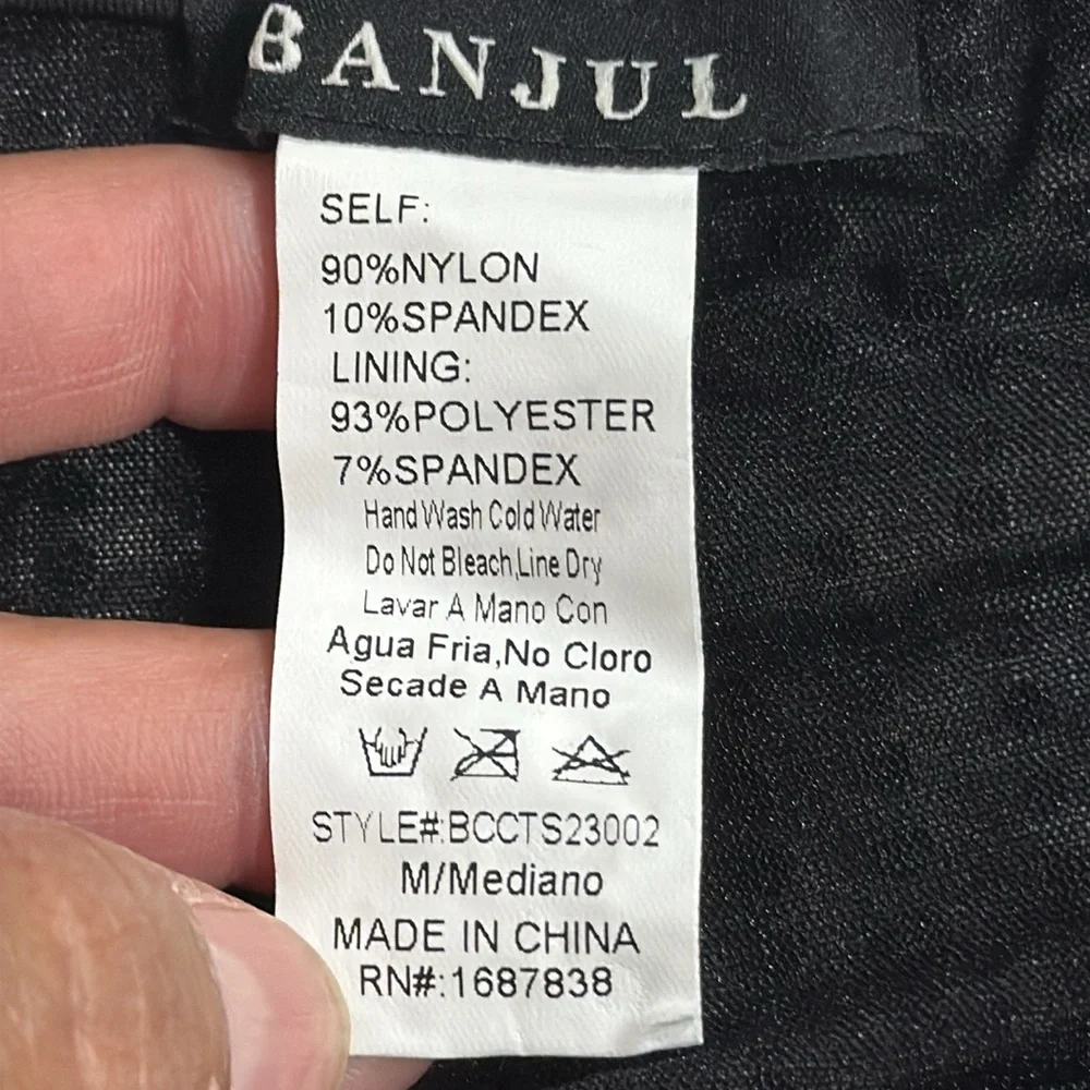 (A3)BAJUL Sheer Crop Top with Rhinestones and Trim, Size M - Picture 8 of 10